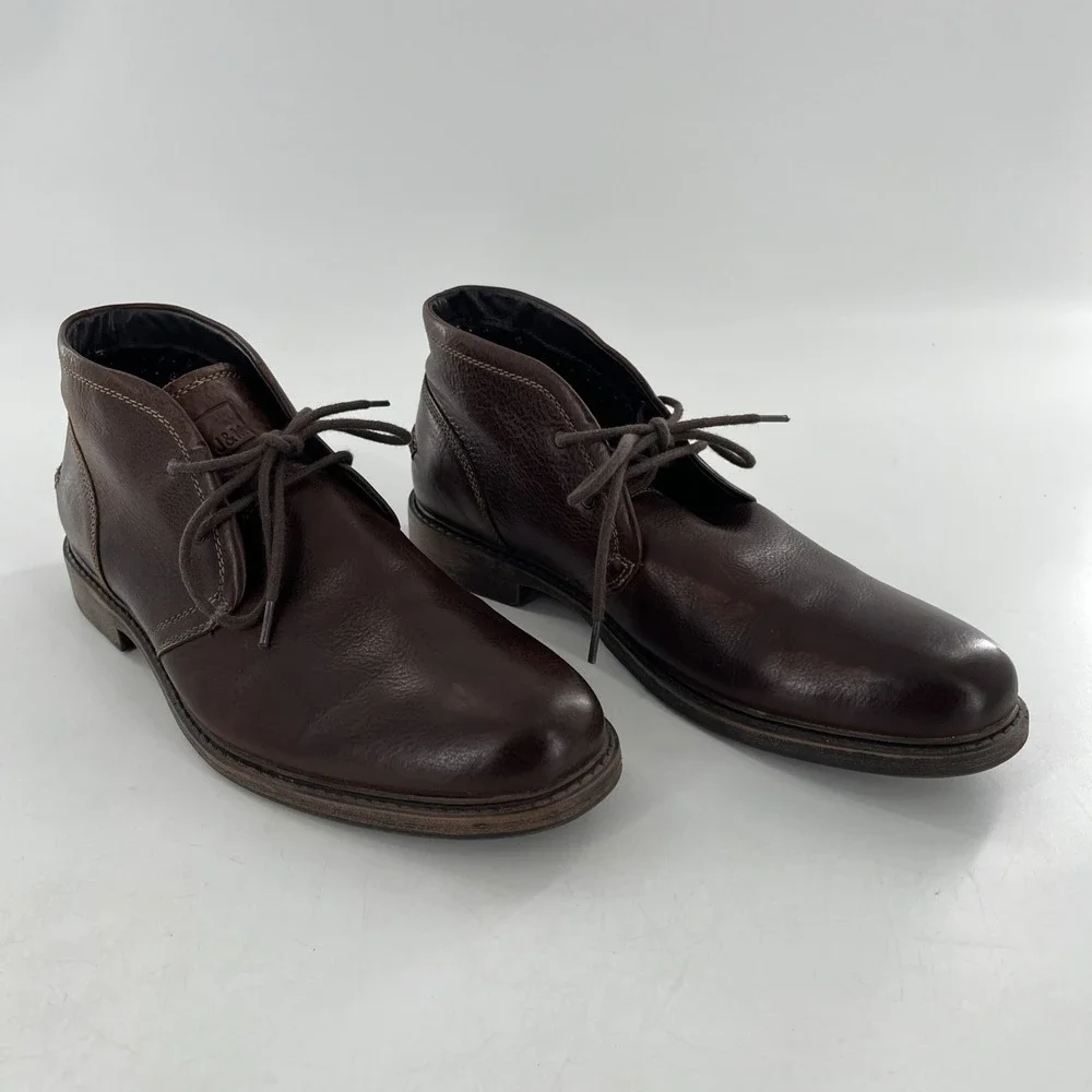 Johnston & Murphy Mens Tan Chukka Full Grain Leather Plain Toe 9 Tumbled Pebbled